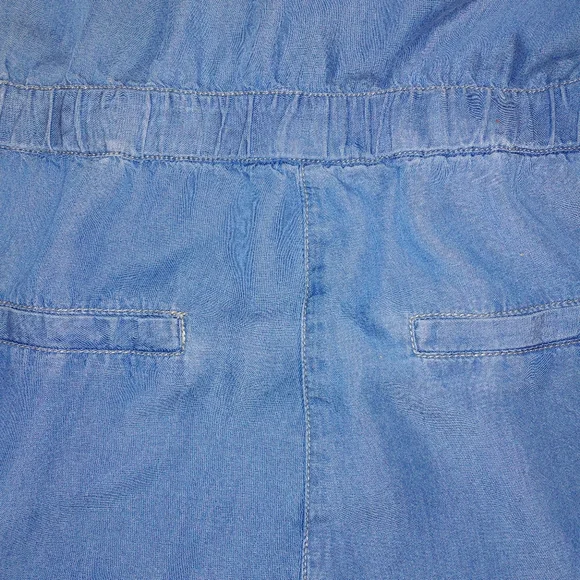 BLACK MARKET Denim Tencel Jumpsuit Romper Elastic Waist Medium Loose Fit - Picture 11 of 11